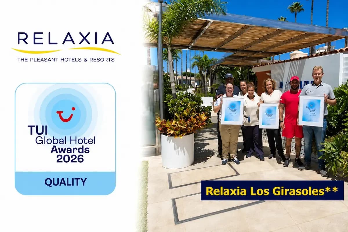 Portada de noticia: Relaxia Los Girasoles recibe por cuarto año consecutivo el TUI Quality Award